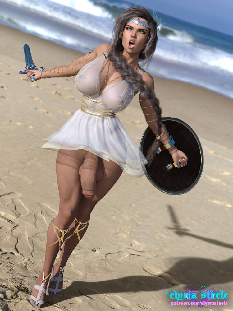 3D futanari solo warrior